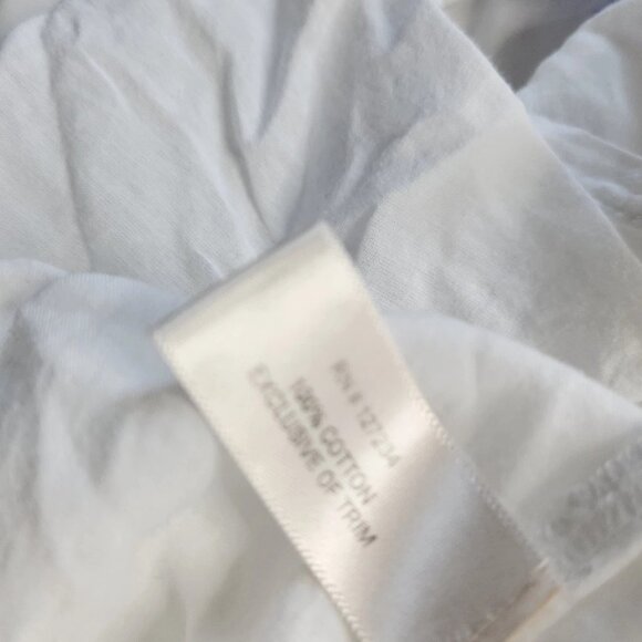 Boston Proper Women's Size 4 Embroidered Tunic Top Tie Back White Boho - Picture 4 of 8